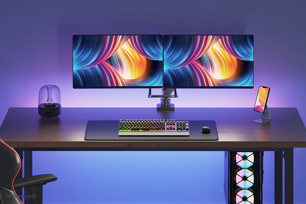 Neomounts NM-D775DXBLACK Monitorarm 10-32" - Gasfeder - Topfix - 180°-Stopp